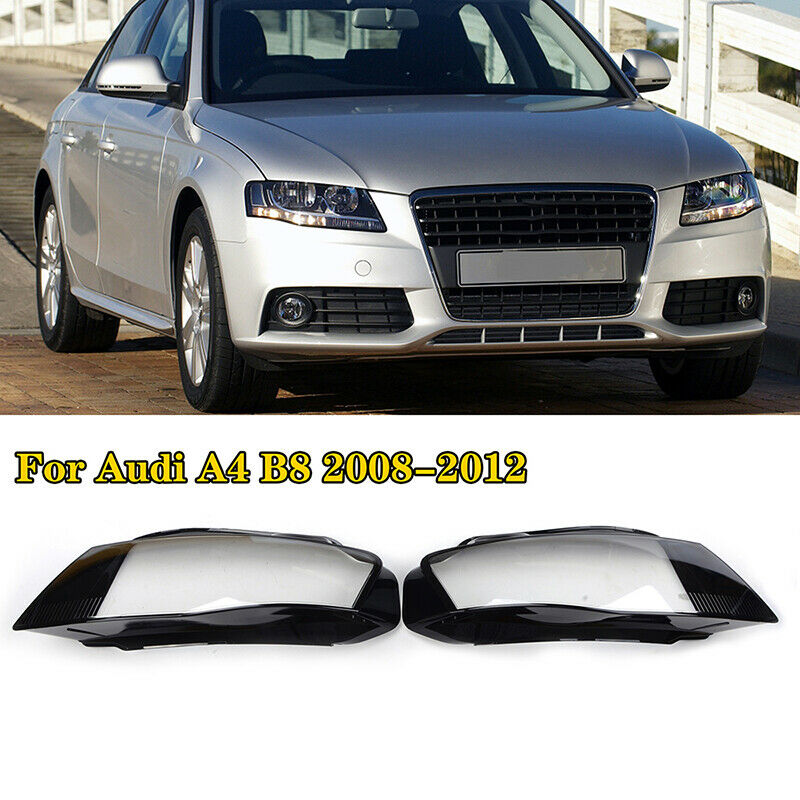 A Pair Cover Lens Clear Headlight Headlamp Side Fit For Audi A4 2009-2012 UK AE