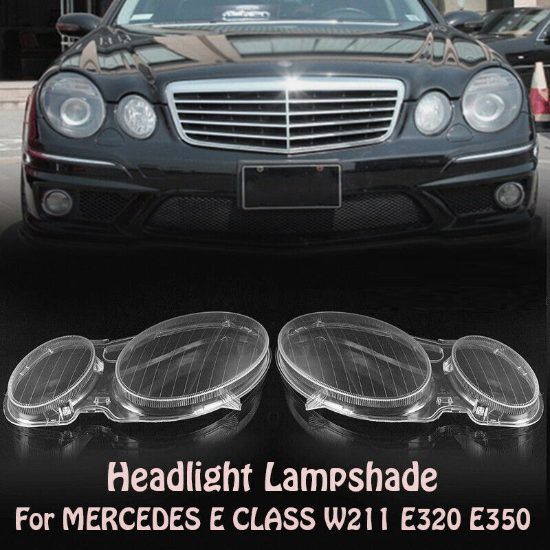 Left&Right Side Headlight Lens Cover Shell For Mercedes Benz E Class W211 02-08