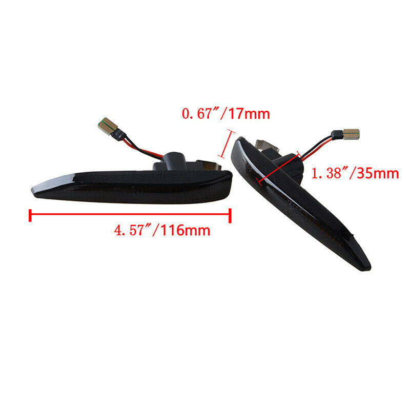 For 02-08 BMW E65 E66 7-Series [SMOKED] LED Side Marker Light Housing Lamp Pair