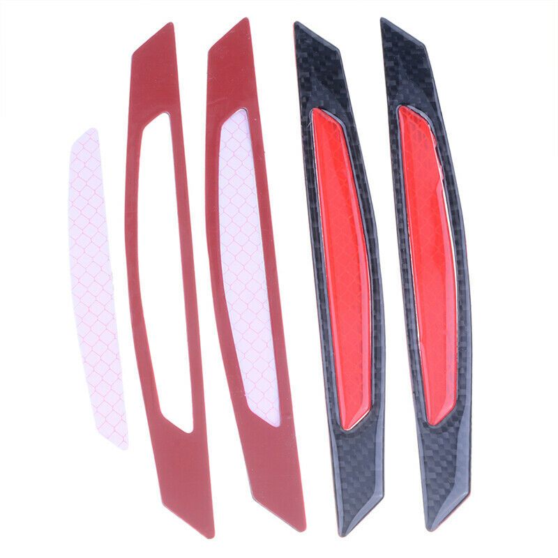 4x Red Car Warn Strip Tape Bumper Safety Stickers Decals Reflective Protect Deco
