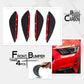 4*Carbon Fiber Car Front Bumper Lip Splitter Fins Body Spoiler Canards Valence
