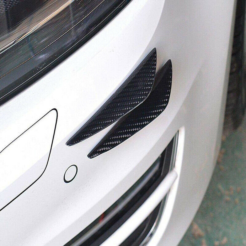 4*Carbon Fiber Car Front Bumper Lip Splitter Fins Body Spoiler Canards Valence