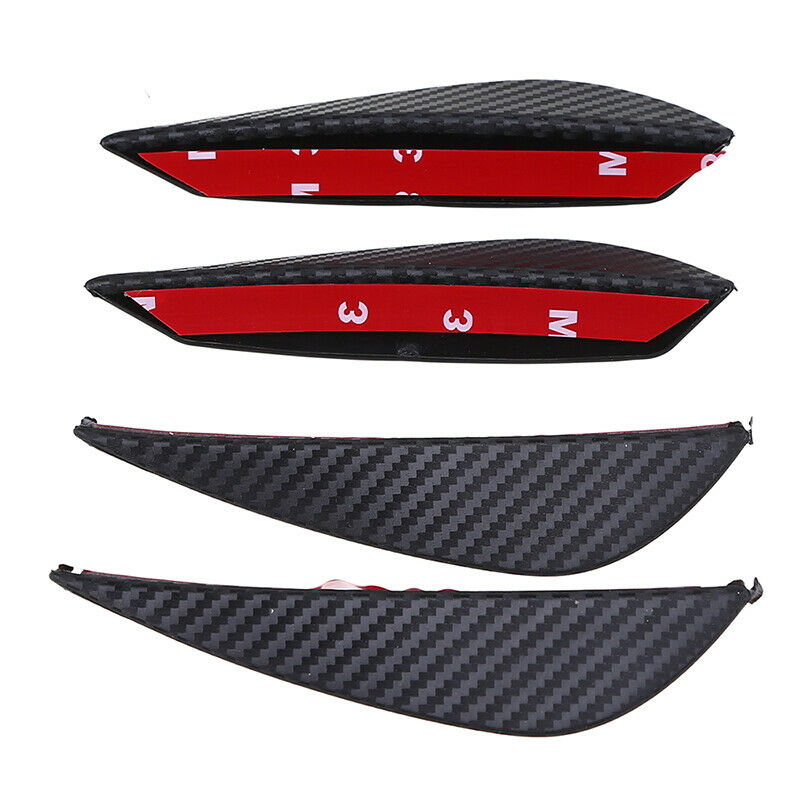4*Carbon Fiber Car Front Bumper Lip Splitter Fins Body Spoiler Canards Valence
