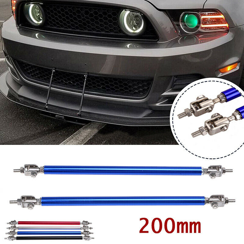 200mm Blue Adjustable Car Front /Rear Bumper Lip Splitter Strut Brace Rod Sport