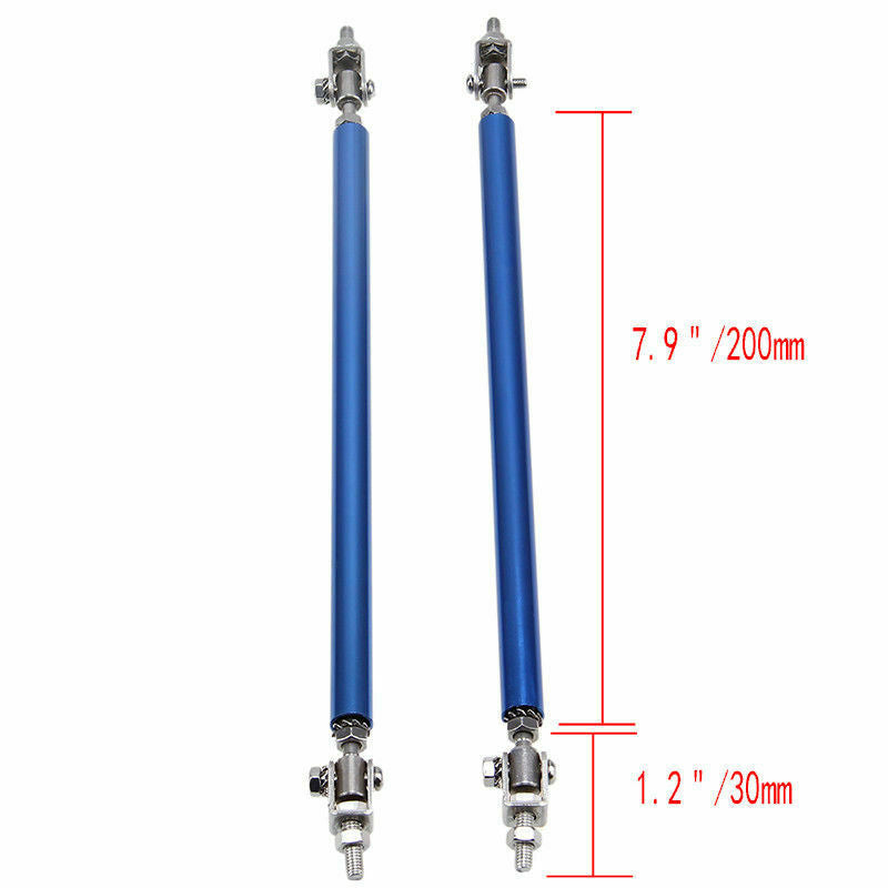 200mm Blue Adjustable Car Front /Rear Bumper Lip Splitter Strut Brace Rod Sport