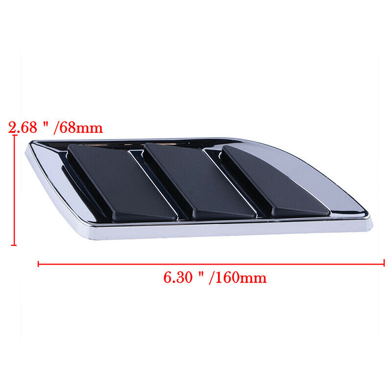 Pair Black Car Side Air Flow Vent Hole Cover Fender Intake Grille Duct Sticker