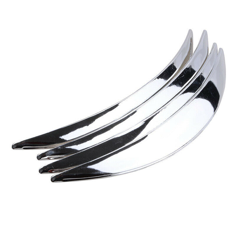 4xDIY Car Wide Body Wheel Arch Eyebrow Fender Flare Protector Chrome ABS UK