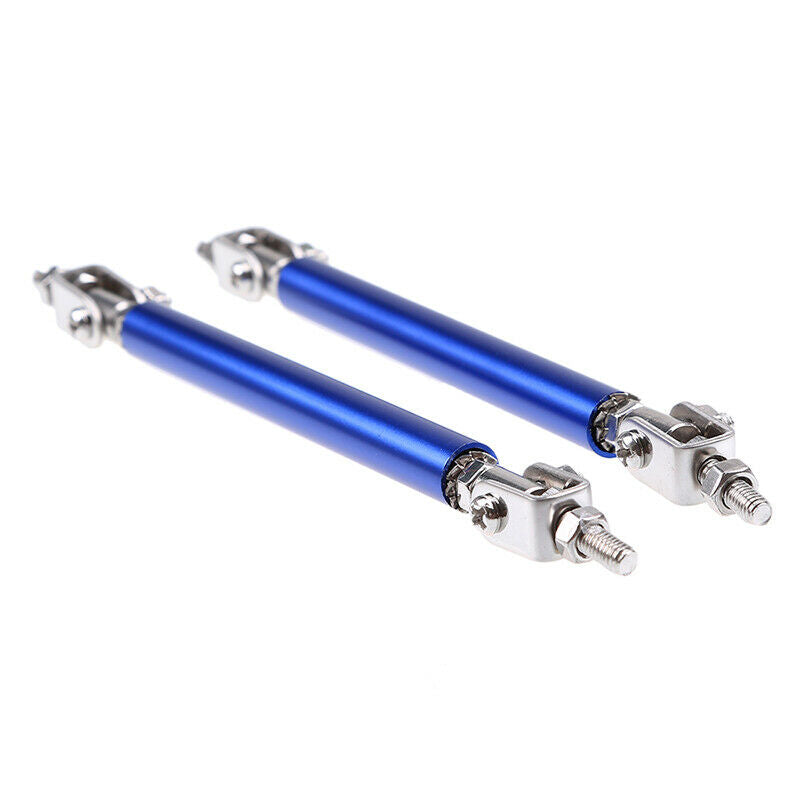 2X 3.9''Adjustable Bumper Lip Splitter Rod Brace Tie Bar Support Blue Racecar ah