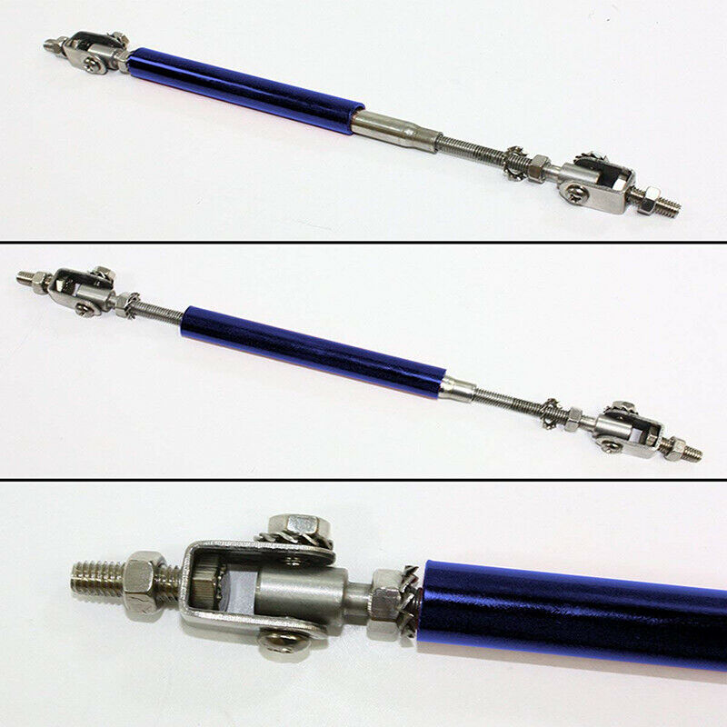 2x Adjustable 2.9"-5.2" Bumper Lip Splitter Rod Strut Tie Bar Support royalblue