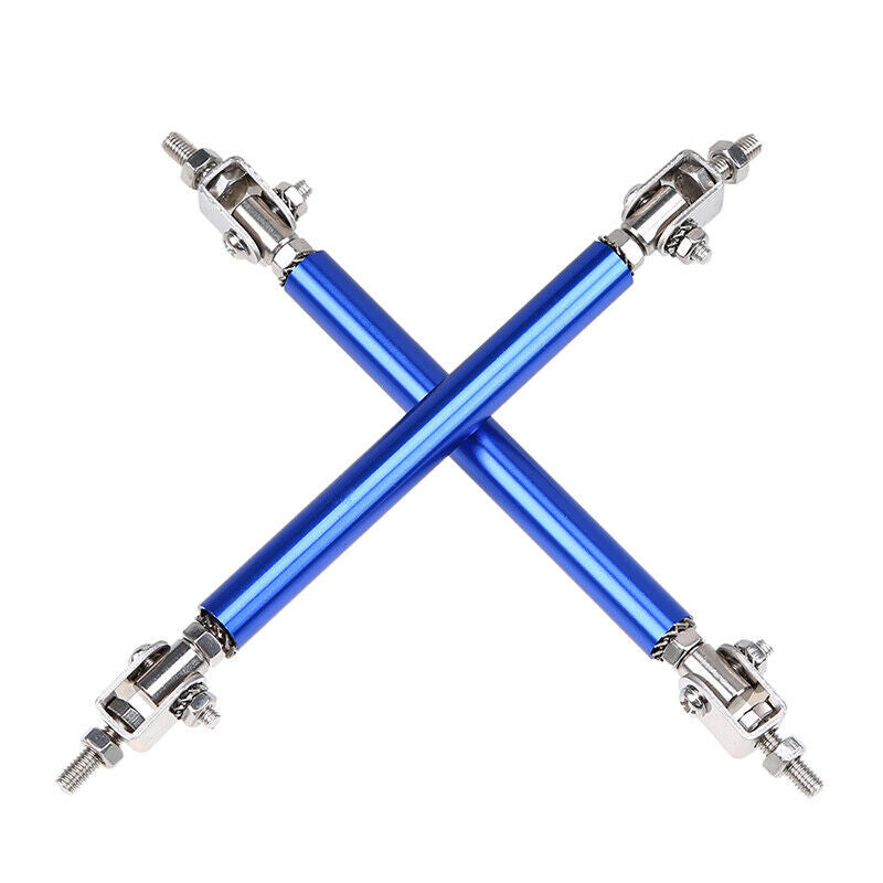 2x Adjustable 2.9"-5.2" Bumper Lip Splitter Rod Strut Tie Bar Support royalblue