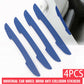 4pc Car Blue Door Edge Guard Strip Scratch Protector Anti-collision Rubber Trim