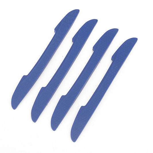 4pc Car Blue Door Edge Guard Strip Scratch Protector Anti-collision Rubber Trim