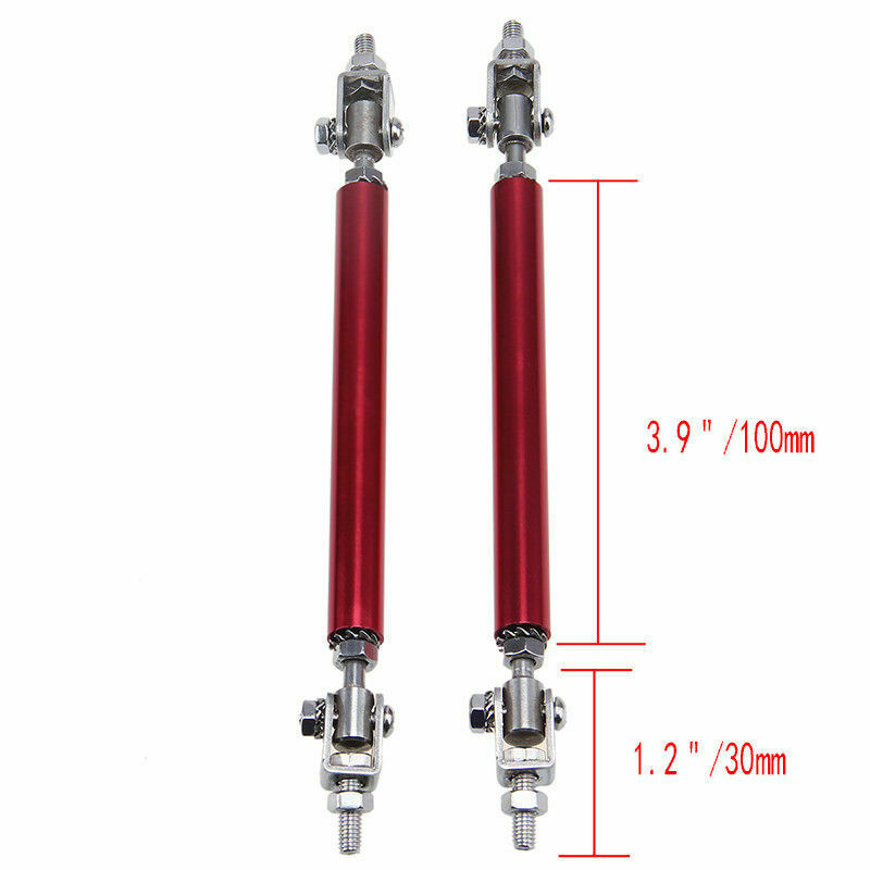 3.9''Adjustable Car Front Bumper Lip Rod Splitter Protection Tie Bar Kits 10CM 2