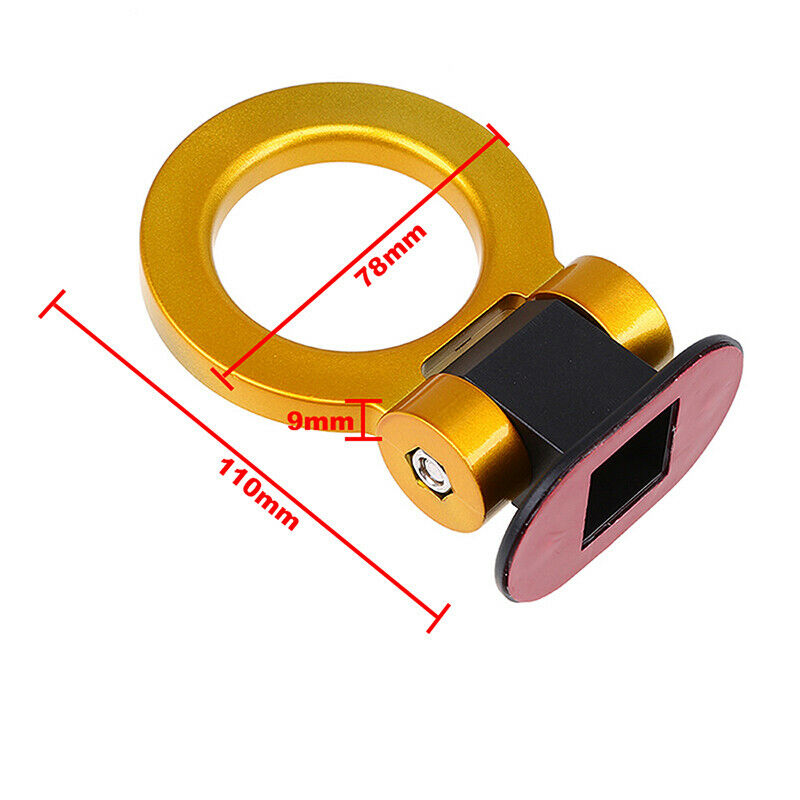 Yellow Universal Car Truck Ring Track Towing Racing Style Tow Hook Decor AH01
