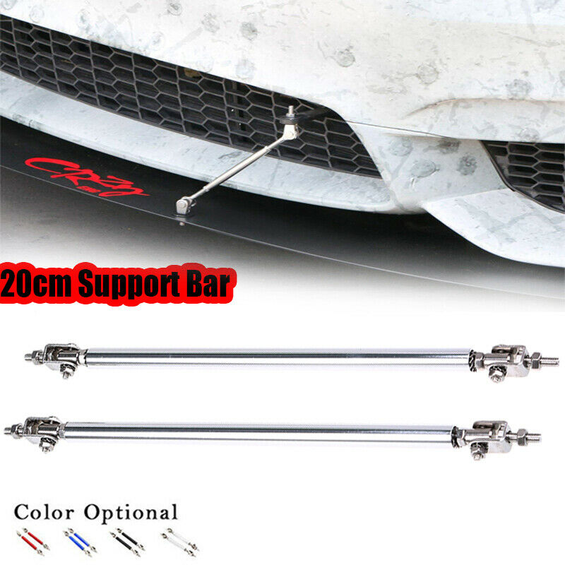 20cm Silver Front Rear Bumper Lip Rod Splitter Support Bar Adjustable For Civic