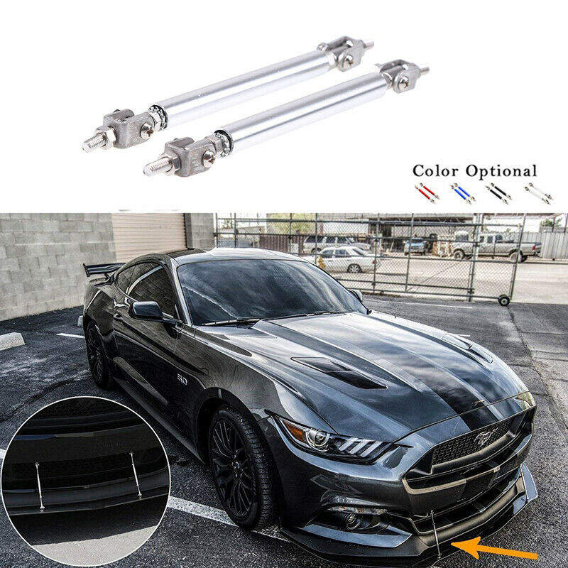 20cm Silver Front Rear Bumper Lip Rod Splitter Support Bar Adjustable For Civic