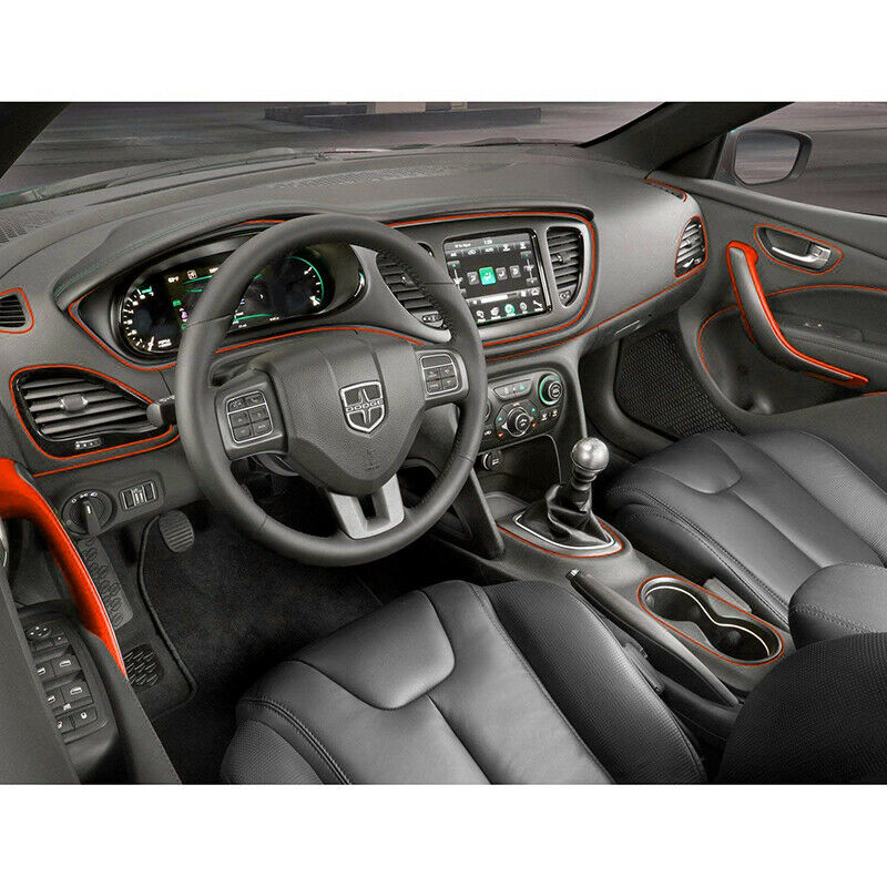 5M Orange Car Bike Grille Interior Decoration Chrome Moulding Trim Strip Door