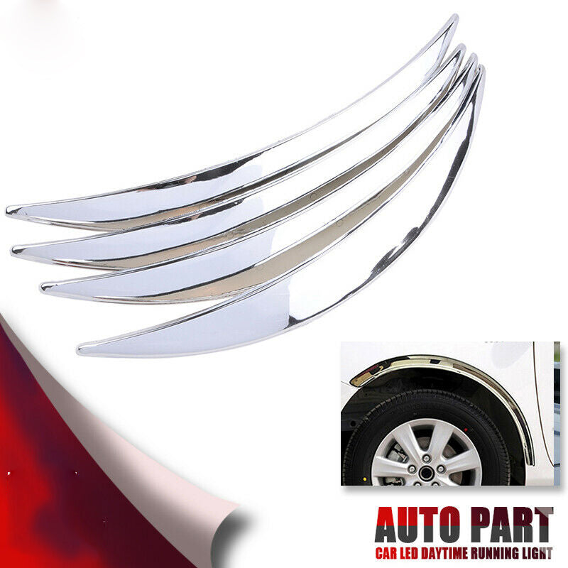 4x Chrome Universal Car Wheel Eyebrow Protector Arch Trim Flare Fender Strip NEW