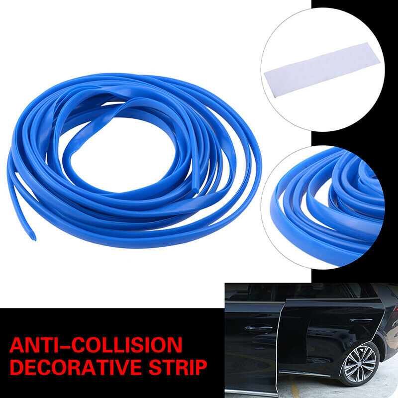 5m Blue V-shape Car Door Rear Edge Protector Seal Strip Guard Trim Rubber For VW