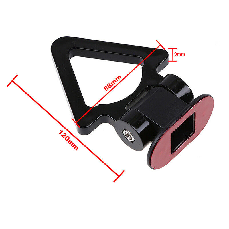 1pc Black Universal Car Racing Triangle Tow Hook Front Rear Bumper Decoration