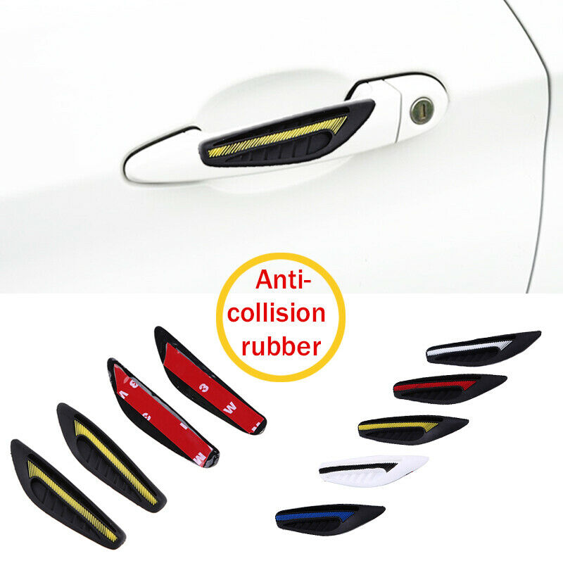 4x Yellow Car Bumper Protector Straps Guard Door Edge Anti-Scratch Strips Round