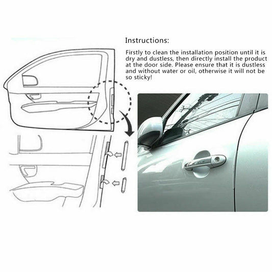 4x Yellow Car Bumper Protector Straps Guard Door Edge Anti-Scratch Strips Round