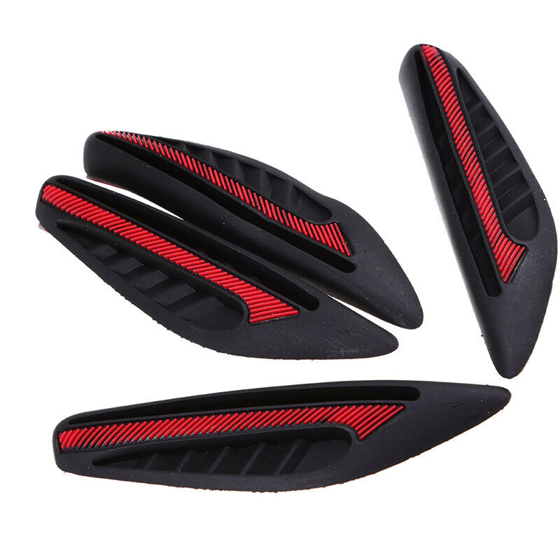 4x Red Car Bumper Protector Straps Guard Door Edge Anti-Scratch Strips round ah