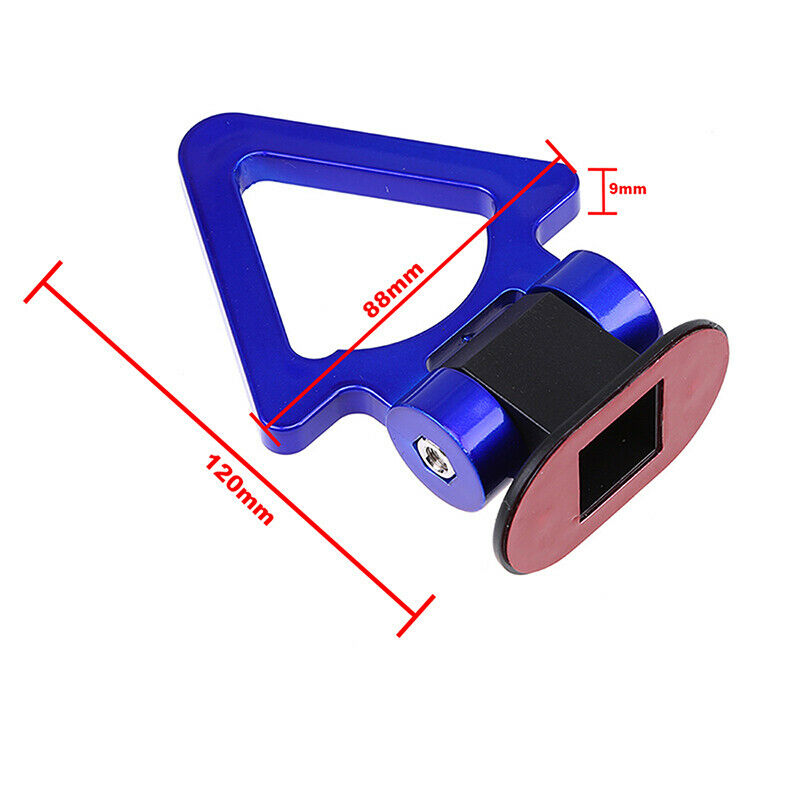 1pc Triangle Blue High-Strength Racing Car Tow Strap Rear Bumper Hook Decor