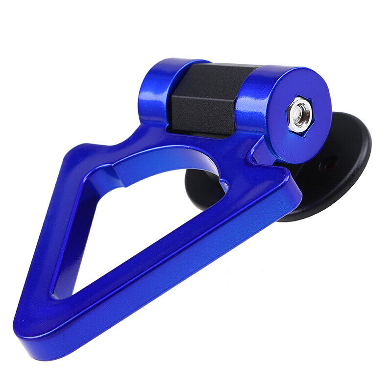 1pc Triangle Blue High-Strength Racing Car Tow Strap Rear Bumper Hook Decor