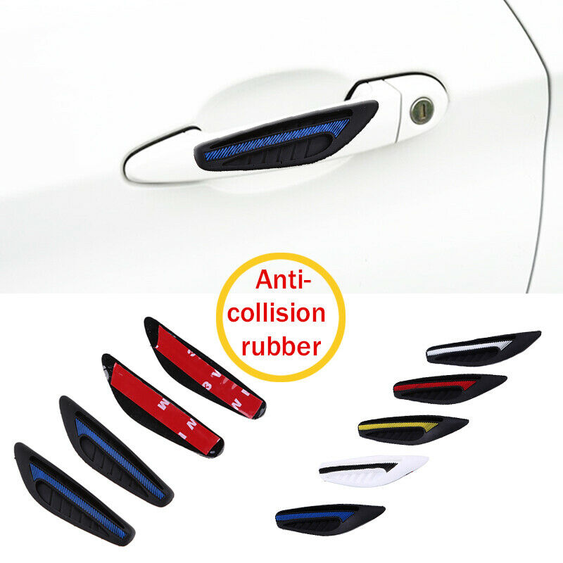 4x BLUE &BLACK Car Bumper Protector Straps Guard Door Edge Anti-Scratch Strips