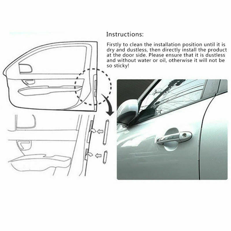 4x BLUE &BLACK Car Bumper Protector Straps Guard Door Edge Anti-Scratch Strips