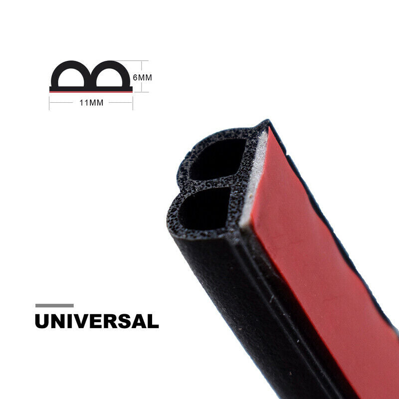 Black 3M Car B Shape Strip Door Scratch Protector Edge Guard Rear Trim Rubber