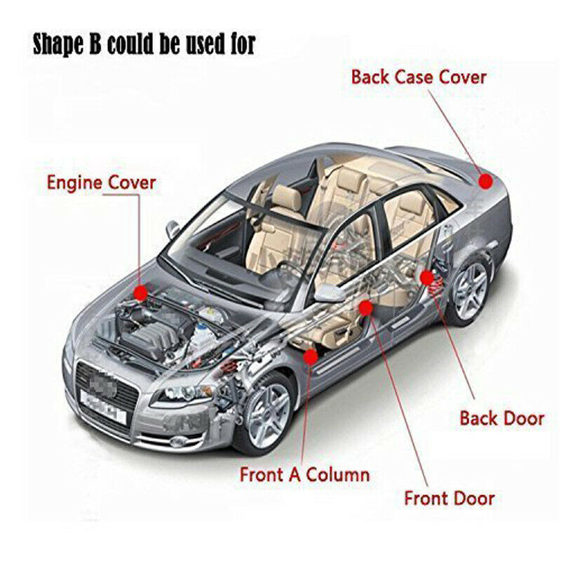 Black 3M Car B Shape Strip Door Scratch Protector Edge Guard Rear Trim Rubber