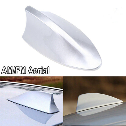 Silver Car Auto Shark Fin Aerial Antenna Roof AM/FM Radio Signal For BMW Benz UK
