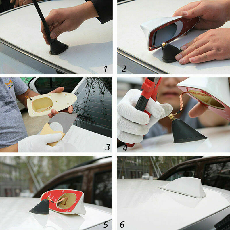Silver Car Auto Shark Fin Aerial Antenna Roof AM/FM Radio Signal For BMW Benz UK
