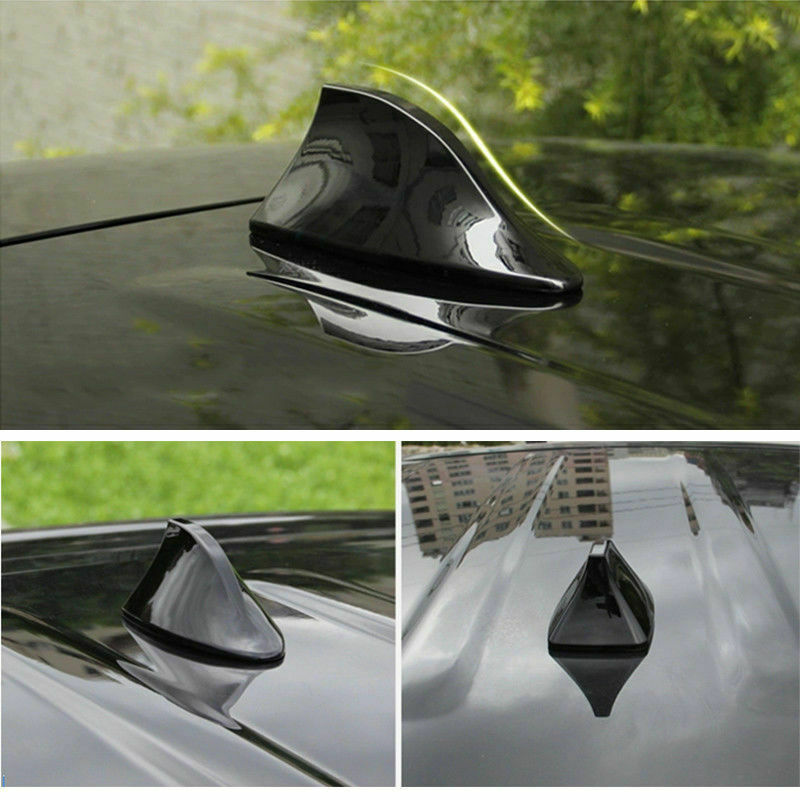 Universal Car Aerial Antenna Shark Fin Roof Refit Radio AM/FM Signal Black UK h2