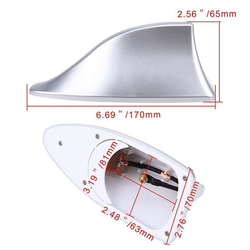 Hi-Q Silver Car Shark Fin Aerial Antenna Mast Roof AM/FM Radio Signal For BMW UK