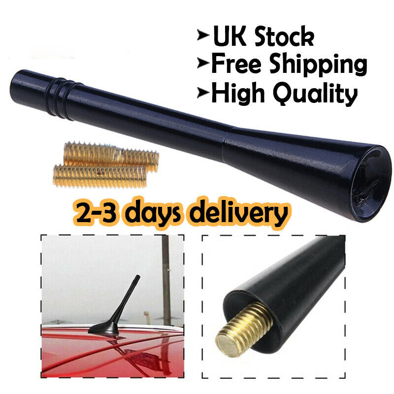Black Car Aerial Bee Sting Mast Antenna Ariel Arial Radio Stubby Roof Screw Part