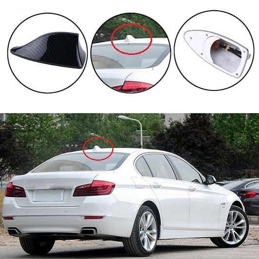 1pcs Carbon Fiber Car Shark Fin Aerial Antenna Roof AM/FM Radio Signal Decor