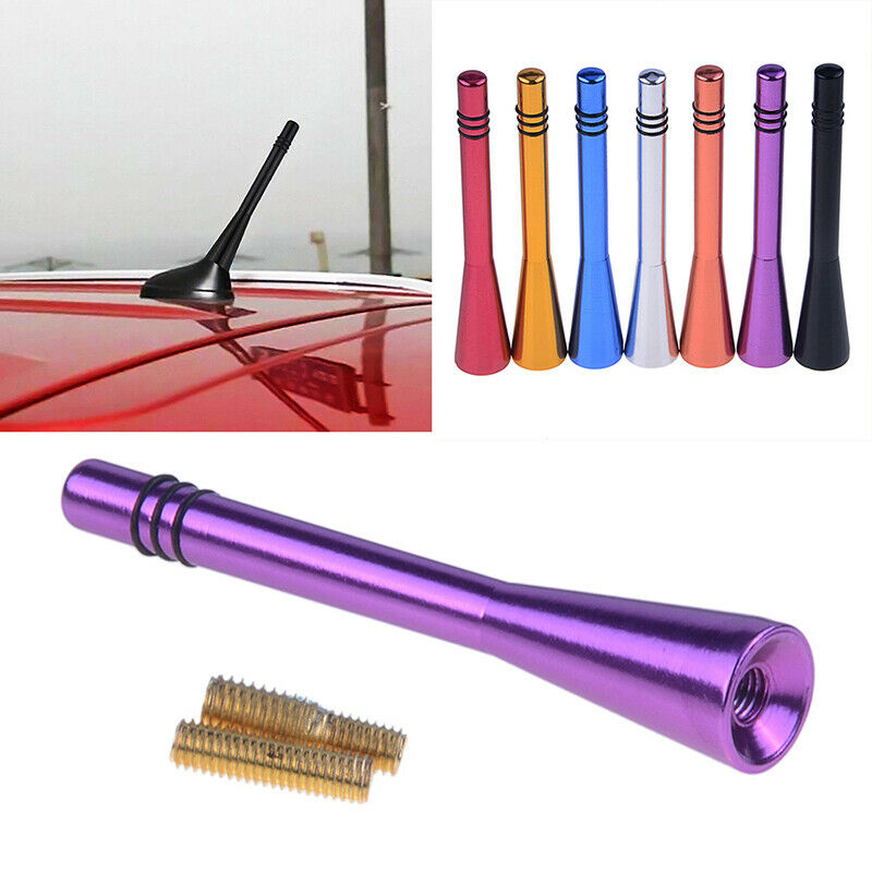 Purple Car Bee-sting Stubby Short Aerial Antenna Mast AM/FM Aluminum Universal