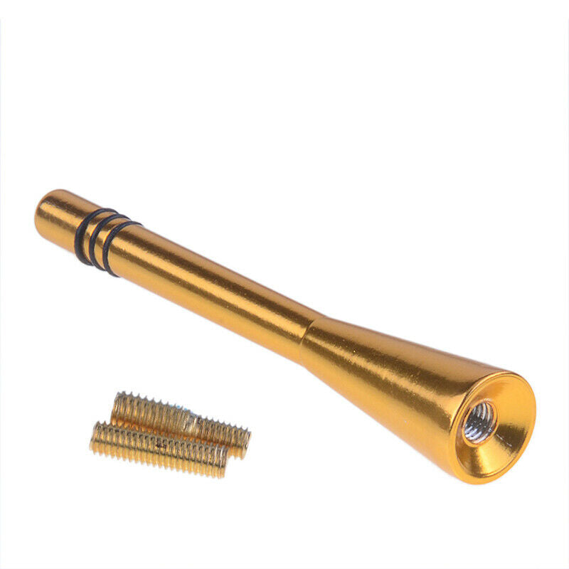 Car Short Stubby Aerial Bee Sting Mast Antenna Roof Screw Decor Gold Universal
