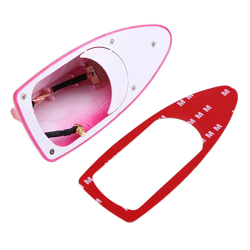 Car Vehicle Shark Fin Roof Antenna Aerial Decoration FM/AM Signal Universal Red