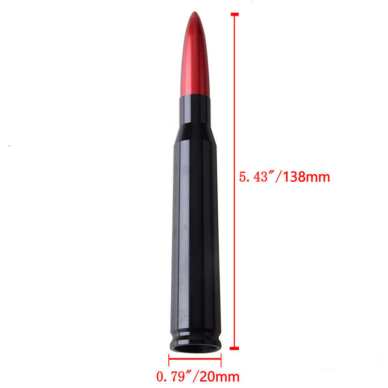 1pcs Red Auto Car Bullet Antenna Aluminum Radio FM Antena Kit Universal Screw
