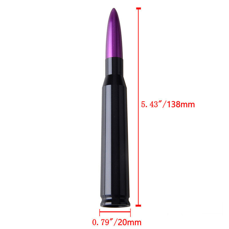 1pcs Purple Auto Car Bullet Antenna Aluminum Radio FM Antena Kit Universal
