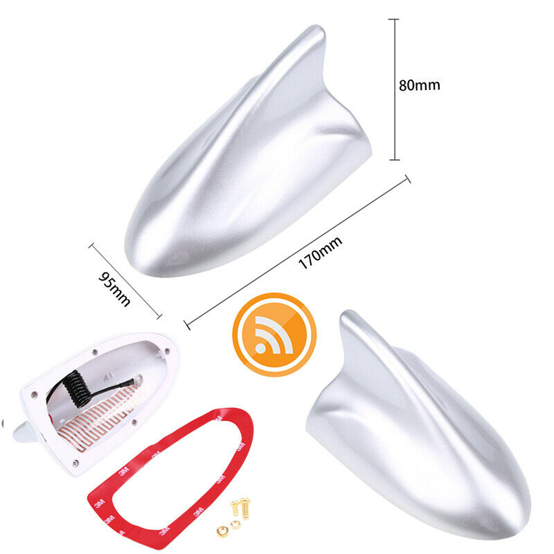 Silver Car Auto Shark Fin Aerial Antenna Roof Radio Signal Universal For BMW