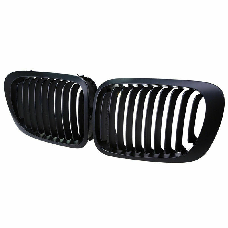 1 Pair For 1998-2001 BMW E46 2 Door Coupe Matte Black Kidney Grille Grill