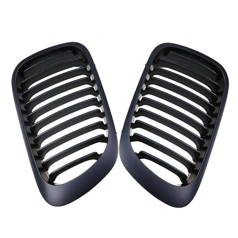 1 Pair For 1998-2001 BMW E46 2 Door Coupe Matte Black Kidney Grille Grill
