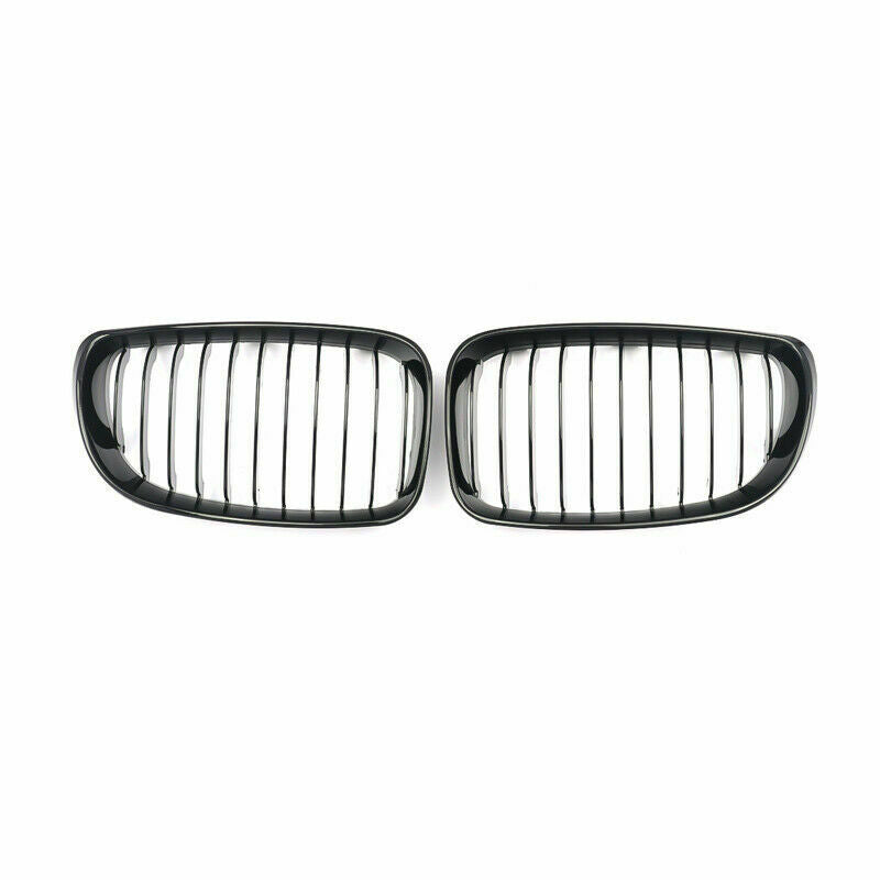 2x Gloss Black Front Kidney Grilles Grill For BMW 1-Series E81/E82/E87/E88 08-12
