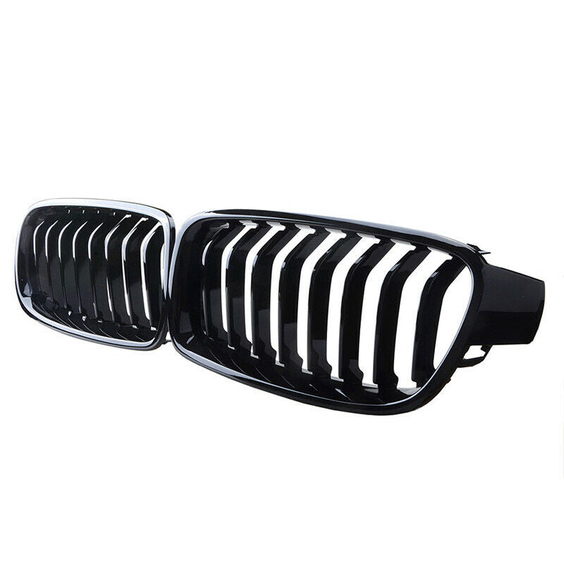 8 BAR FOR BMW F30 F31 3 SERIES GLOSS BLACK SINGLE LINE KIDNEY GRILLE M SPORT UK