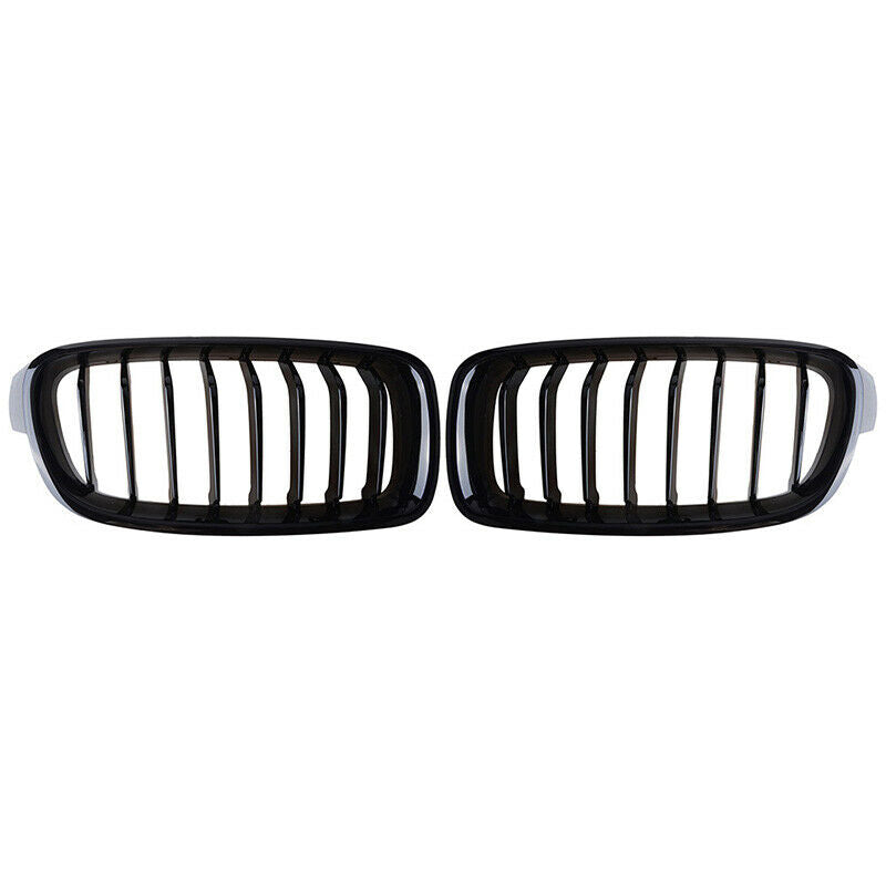 8 BAR FOR BMW F30 F31 3 SERIES GLOSS BLACK SINGLE LINE KIDNEY GRILLE M SPORT UK